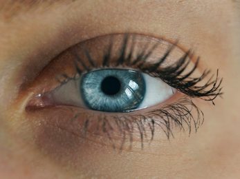 close-up of a person's eye