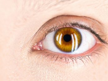 left human eye open