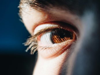 person's right eye